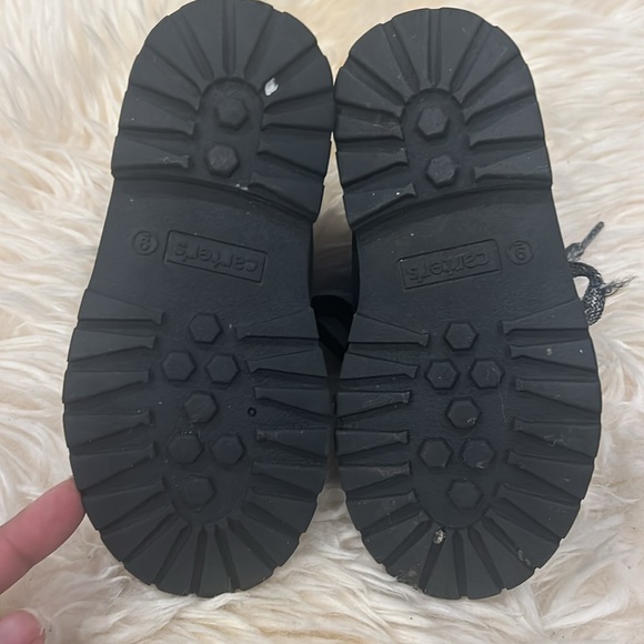 2/$28 Carter’s Dressy Boots With Laces and Velcro Black & Gray Charcoal Size 9 - Picture 6 of 6